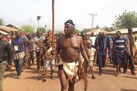 See Dalung appearing half naked in a Plateau cultural festival