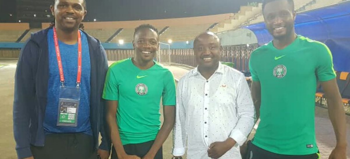 NANPF president, Tijani Babanginda, Kanu officially  meet with Eagles in Cairo