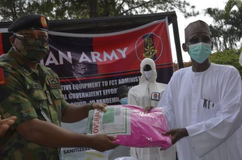 NIGERIAN ARMY DONATES PERSONAL PROTECTIVE EQUIPMENT TO FCT MINISTER