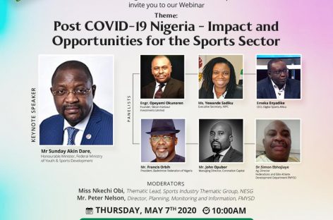 FMYSD, NESG to Chart Course for the Sports Sector in Nigeria Post COVID-19