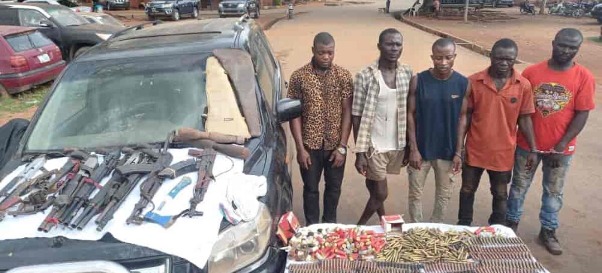 Police showcases  dangerous arms intercepted in Abakiliki