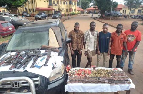 Police showcases  dangerous arms intercepted in Abakiliki