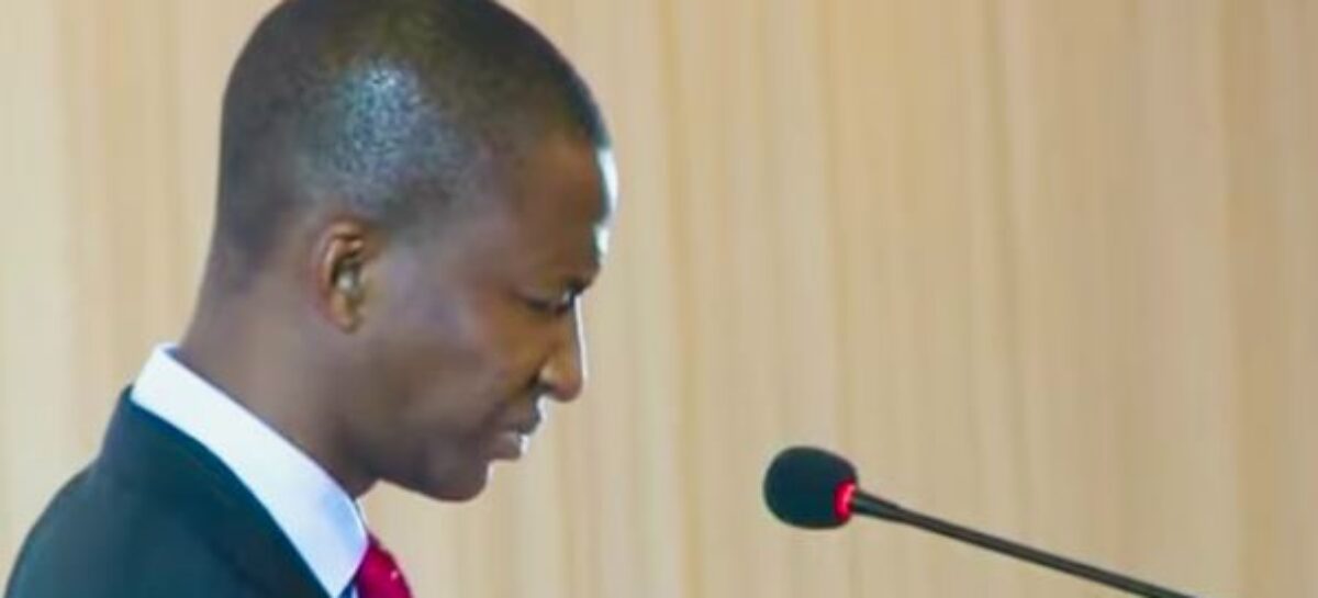 Watch Moment EFCC Chairman Slumped While Making A Speech (Video)