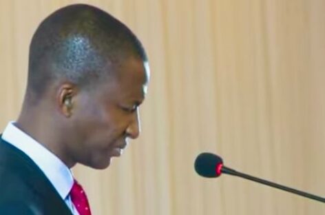 Watch Moment EFCC Chairman Slumped While Making A Speech (Video)