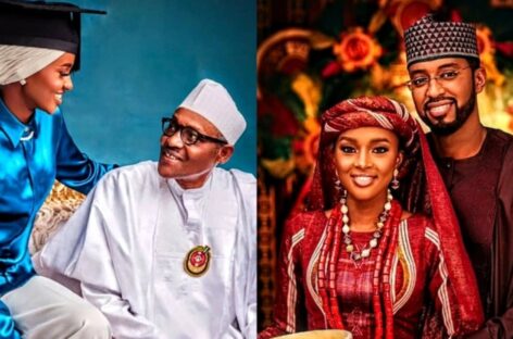 “Happy 1st My Love” -Buhari’s Daughter Says As She & Her Husband Celebrates 1 Year In Marriage