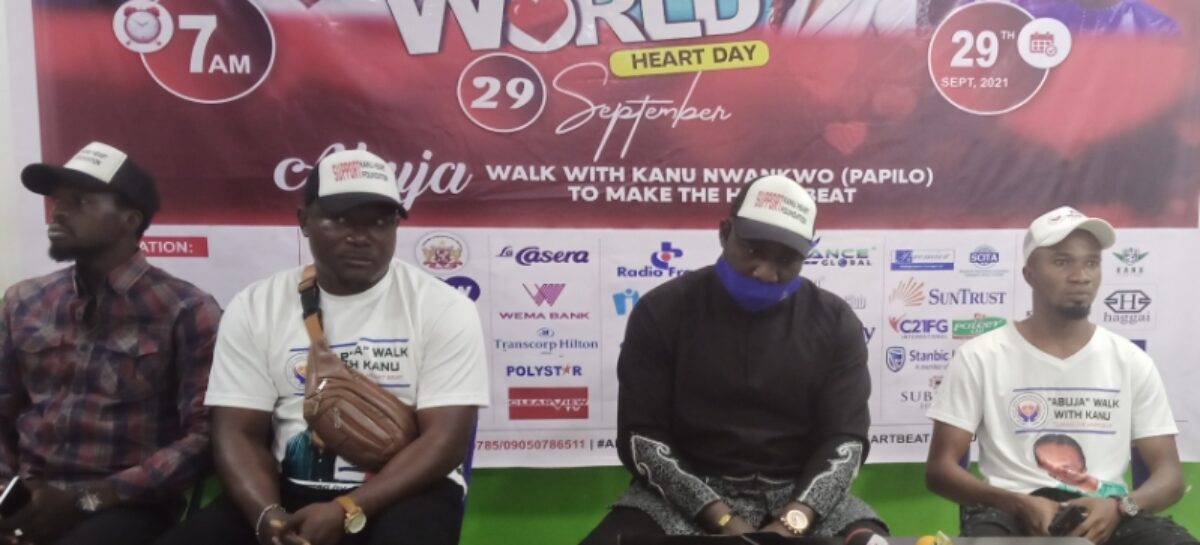 World Heart Day: Over 2000 dignitaries set to Walk with Kanu