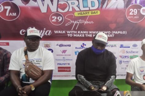 World Heart Day: Over 2000 dignitaries set to Walk with Kanu