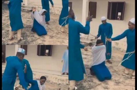 Moment A Female Arabic Student Was Beaten Mercilessly For Attending A Party In Kwara