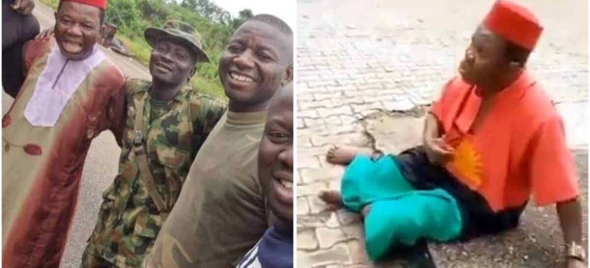 Chiwetalu Agu Exchange Greetings With Nigerian Soldiers In Enugu Days After His Arrest