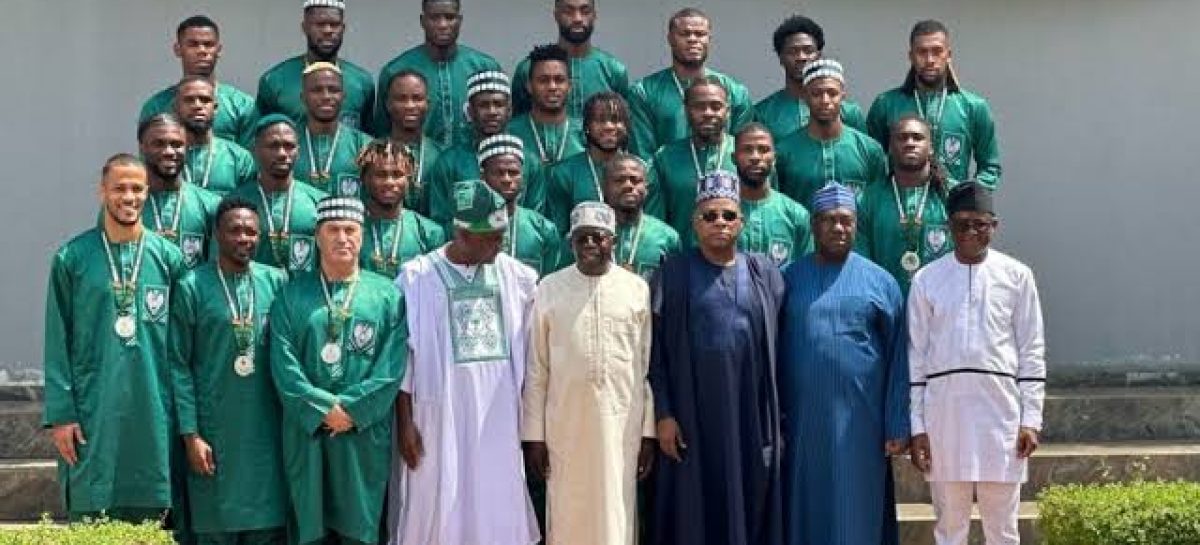 Tinubu showers Super Eagles players goodies