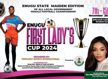 Enugu: First Lady’s Female Football Tourney Gets Nov Date