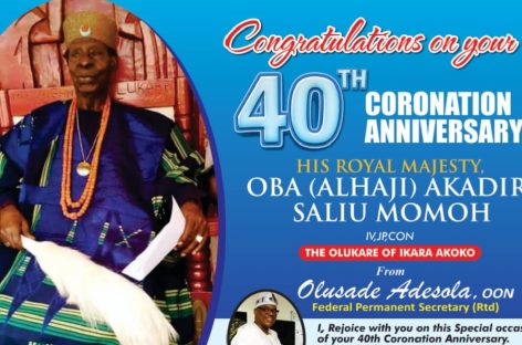 Adesola Olusade Felicitates with Olukare on 40 Years of Reign