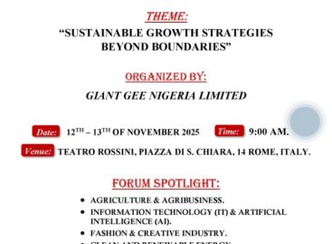 Rome to Host 2025 Business Forum on Sustainable Growth Strategies