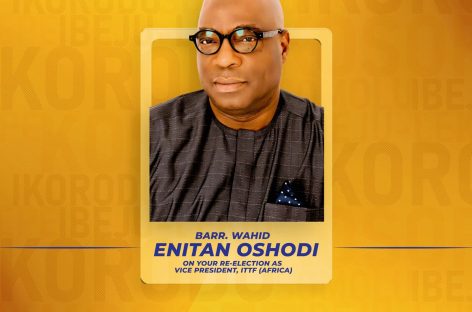 Oshodi’s re-election as ITTF Vice President thrills Sanwo-Olu, Abiru, others
